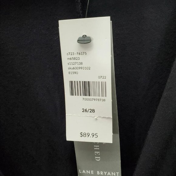 Lane Bryant Wrap Sheath Dress Womens 26/28 (4x) Black Sleeveless Stretch NWT - Picture 6 of 9